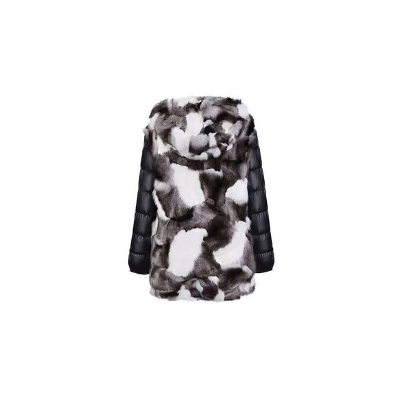 NWOT Ozlana Black+Classic Silver Fox Fur Parka - Picture 6 of 16